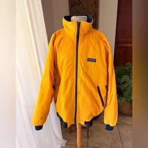 Lands’ End Fleece Lined Squall Jacket Yellow Size M Winter Coat